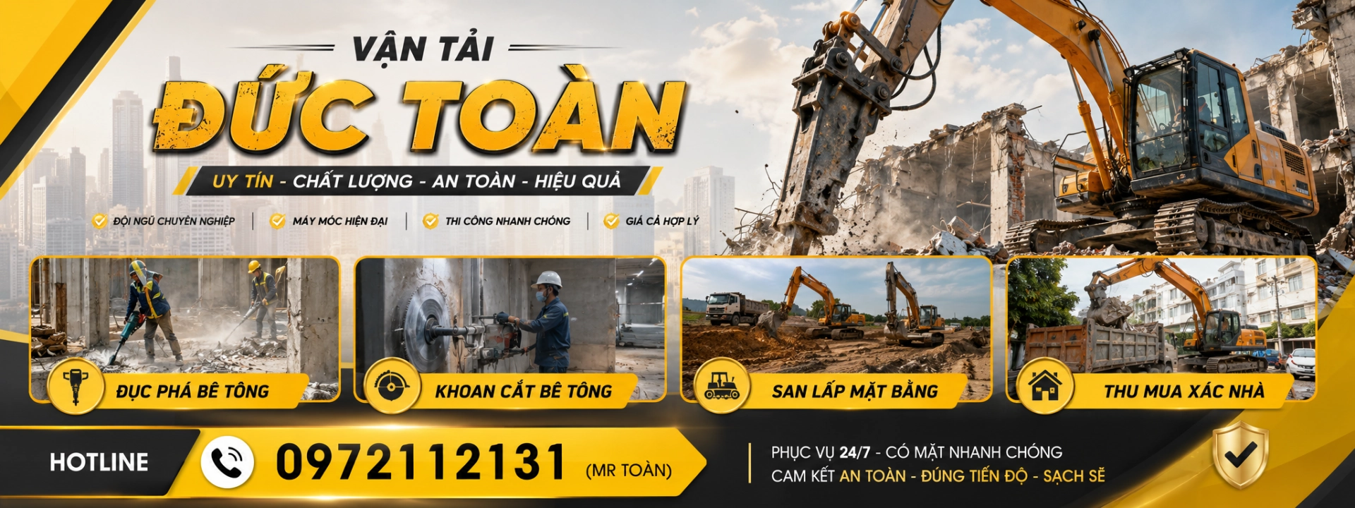 đục phá bê tông chuyên nghiệp Long An